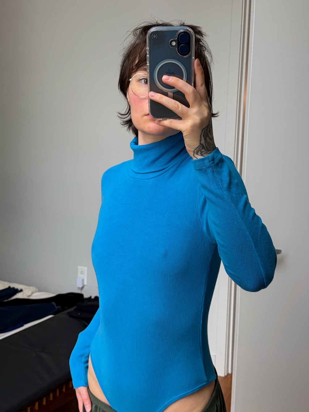 Cobalt Blue Turtleneck Onesie - Picture 3 of 3